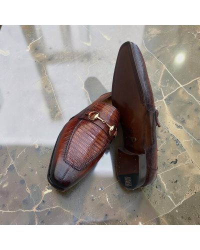 Loafer Mezlan 50289 genuine brown lizard