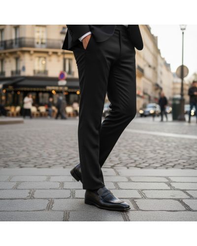 Loafer Mezlan 50260 Black leather and genuine black ostrich