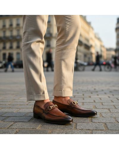 Loafer Mezlan 50289 genuine brown lizard