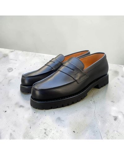 Mocassin Femme John Mendson 868 semelle gomme commando cuir noir