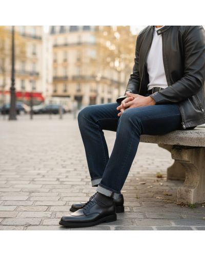 Derby John Mendson 4220 Bart cuir noir