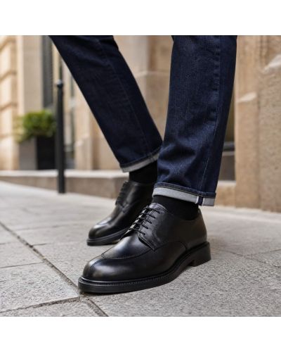 Derby John Mendson 4220 Bart cuir noir