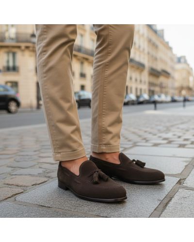 Moccasin with Pompons Center 51 3136D Will brown suede