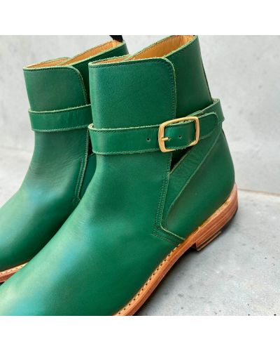 Bottine John Mendson 6191 à lanière cuir vert