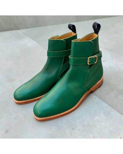 Bottine John Mendson 6191 à lanière cuir vert