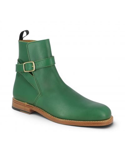 Bottine John Mendson 6191 à lanière cuir vert