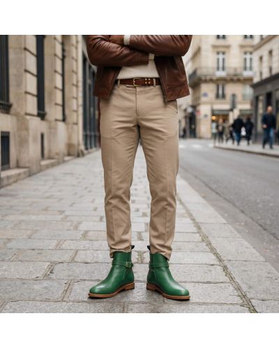 Strap Boot John Mendson 6191 green leather