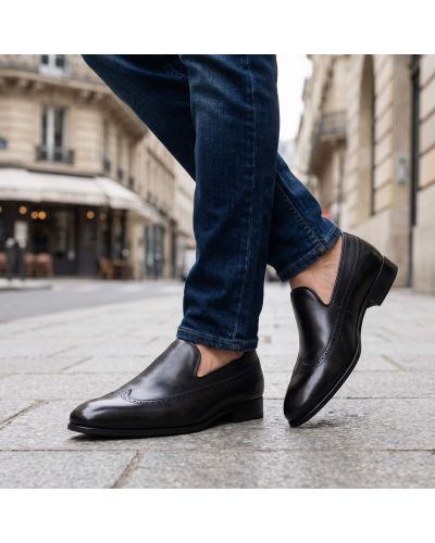 Mocassin Center 51 12596 Enzo cuir noir