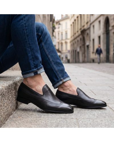 Moccasin Center 51 12596 Enzo black leather