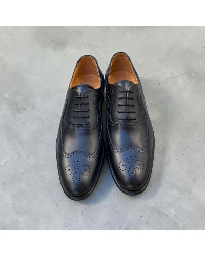 Richelieu Full Brogue wingtip John Mendson 8608 cuir noir