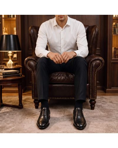 Richelieu Full Brogue wingtip John Mendson 14386 cuir noir