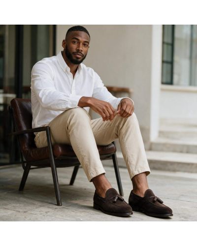 Tassel Loafer John Mendson 14305 brown suede