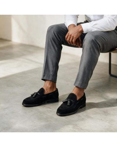Tassel Loafer John Mendson 14305 black suede