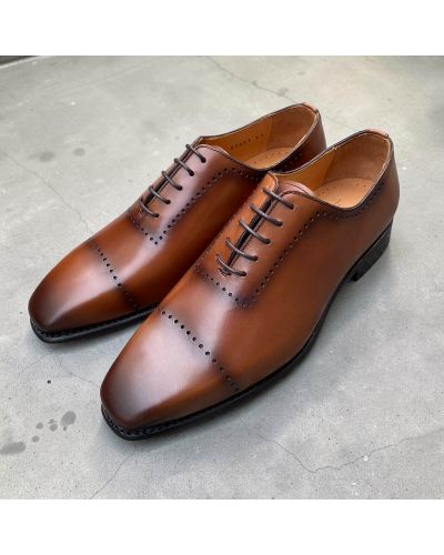 Richelieu One cut Brogue John Mendson 9413 cuir marron
