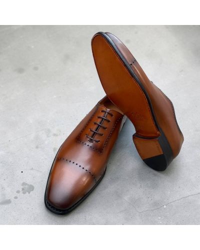Richelieu One cut Brogue John Mendson 9413 cuir marron