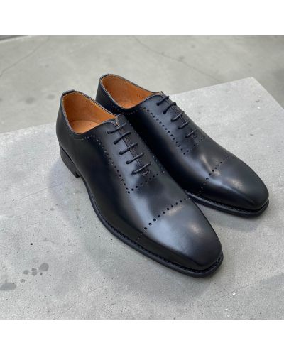 One Cut Brogue Oxford Shoes John Mendson 9413 black leather