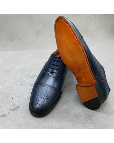 Richelieu Semi Brogue John Mendson 8731 cuir marine