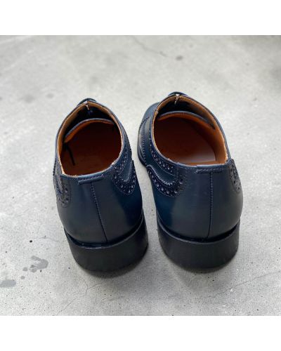 Semi Brogue Oxford Shoes John Mendson 8731 navy leather
