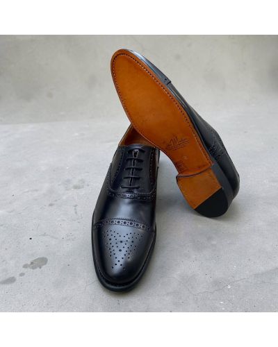 Richelieu Semi Brogue John Mendson 8731 cuir noir