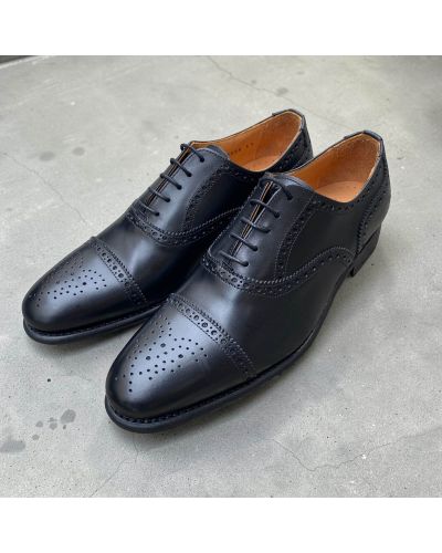 Richelieu Semi Brogue John Mendson 8731 cuir noir