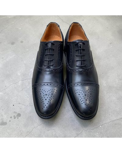 Richelieu Semi Brogue John Mendson 8731 cuir noir