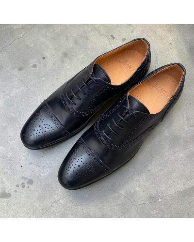 Richelieu Semi Brogue John Mendson 8731 cuir noir