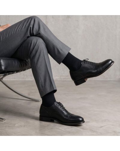 Richelieu Semi Brogue John Mendson 8731 cuir noir