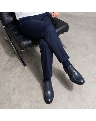 Richelieu Semi Brogue John Mendson 8731 cuir marine