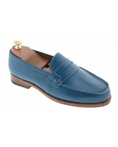 Mocassin John Mendson 2906 Dan cuir bleu gitane